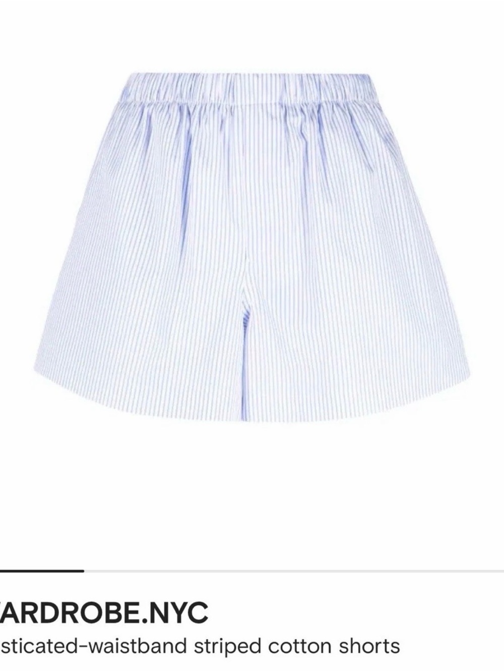 WARDROBE.NYC Light Blue & White Striped Shorts